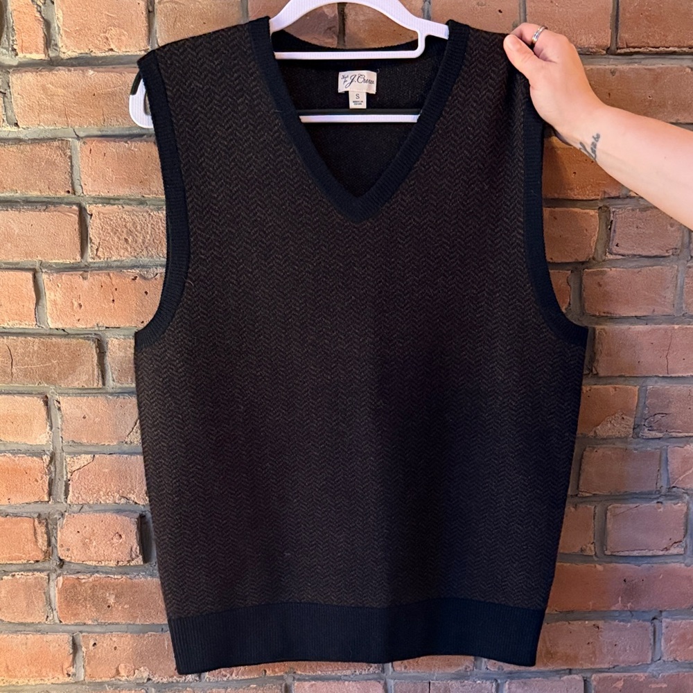 NEVER WORN J. Crew merino wool herringbone sweatervest